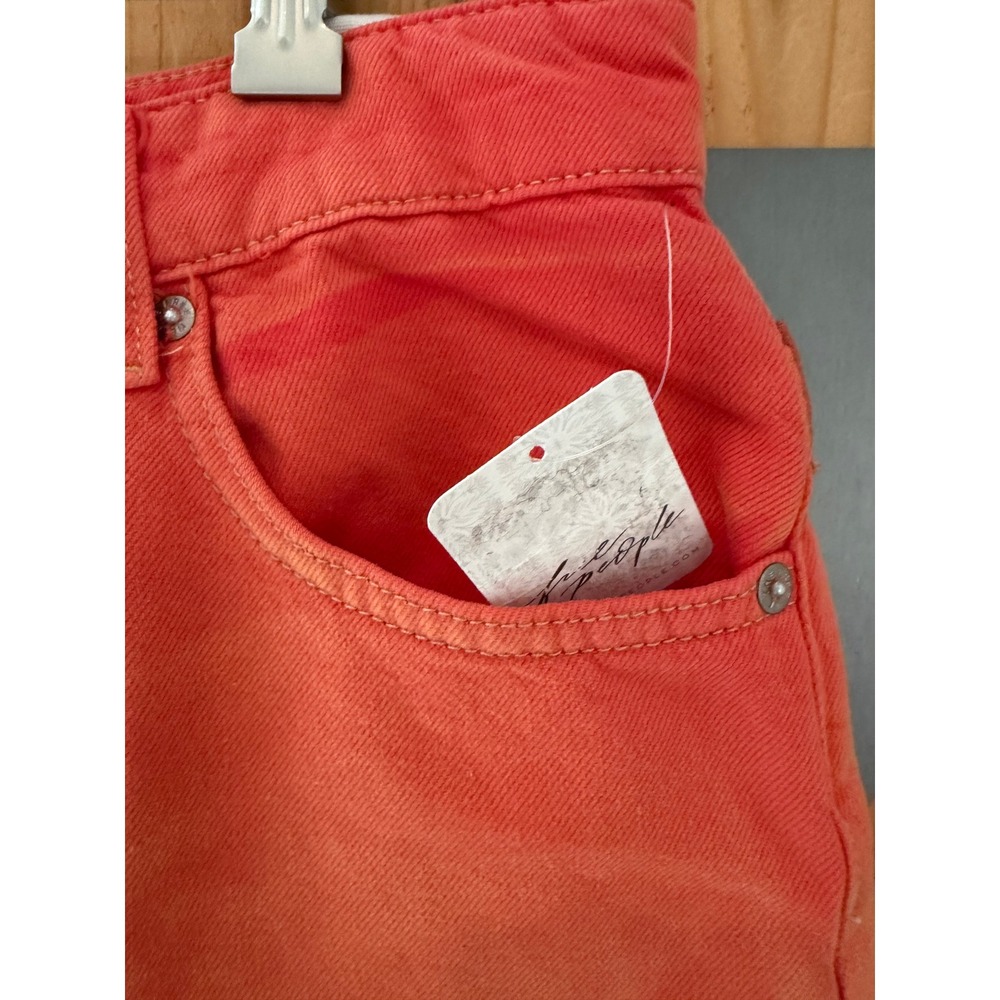 We The Free Waterfalls Baggy Wide-Leg Jeans in Orange Size 27 - Picture 8 of 13